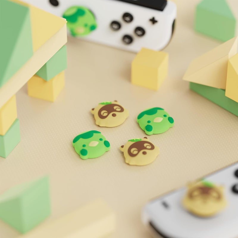 playvital Joystick Caps for Nintendo Switch, Thumbstick Caps for Switch Lite, Analog Cover for OLED Joycon Thumb Grips - Tanuki & Kappa - Image 4